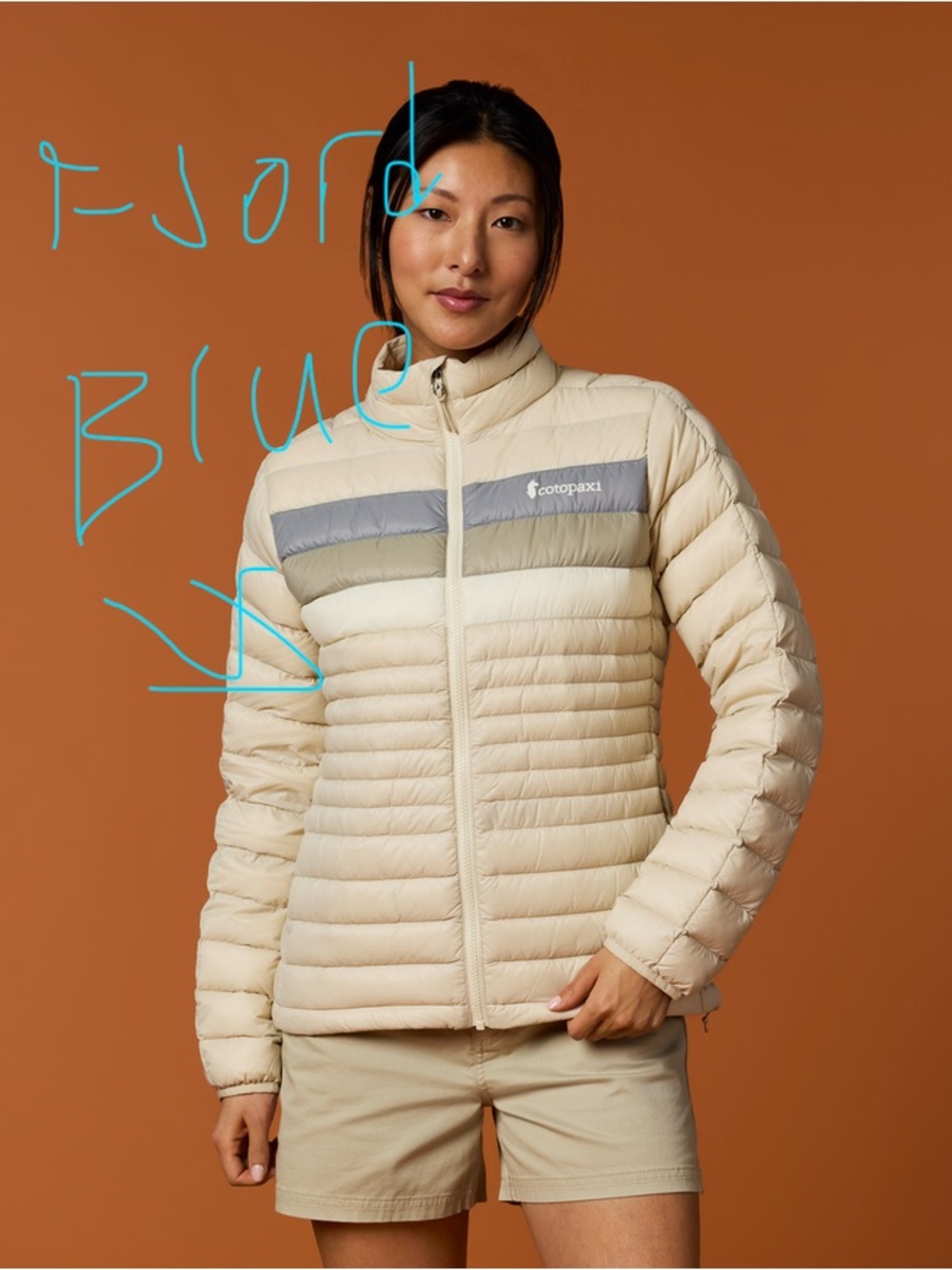 New Cotopaxi Women’s Fuego Down Jacket in FJORD STRIPES (BLUE)